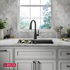 30&rdquo; Granite Composite Workstation Kitchen Sink Undermount Single Bowl with WorkFlow&trade; Ledge and Accessories in Metallic Black